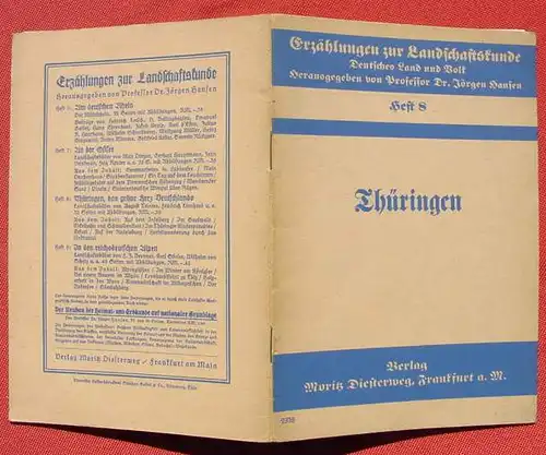 (1016138) "Thueringen - Das gruene Herz Deutschlands" 32 S., 1936 Verlag Moritz Diesterweg, Frankfurt