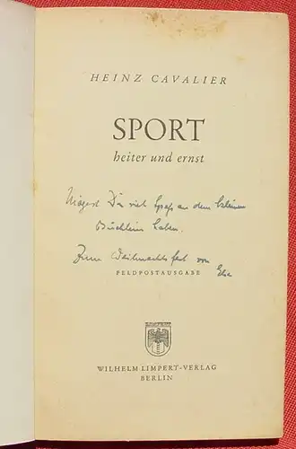 (1016156) "SPORT - heiter und ernst" Cavalier. Carl Diem. Roderich Menzel. 1942 Limpert-Verlag, Berlin