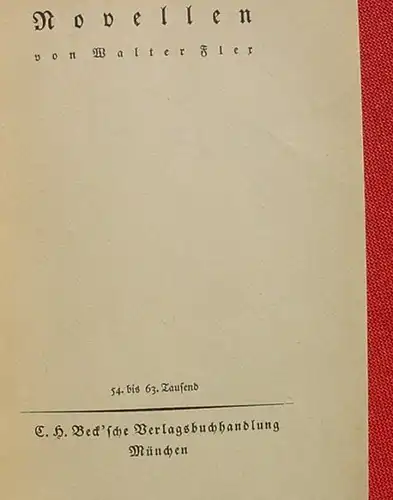 () Flex "Novellen" Vorwort v. Dr. Konrad Flex. 112 S., 1926 Beck-sche Verlag, Muenchen