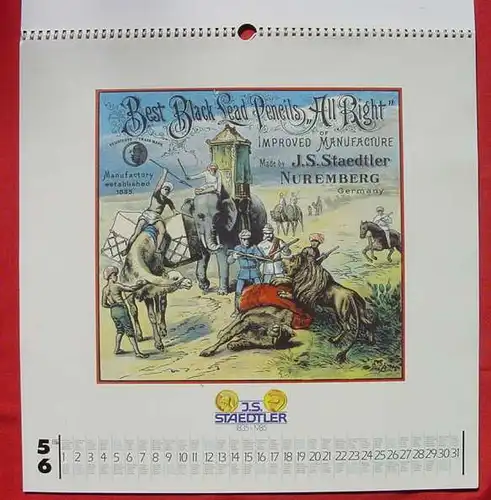 (1039118) Staedler, Nuernberg 1835 - 1985. Jubilaeums-Wandkalender. Format ca. 48 x 48 cm