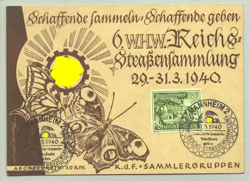 () Sammel-Karte : 6. W.H.W.-Reichs-Strassensammlung 1940