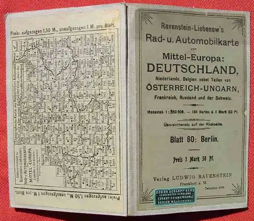 () Rad- u. Automobilkarte 'Berlin'. Ravenstein, Frankfurt /Main um 1910