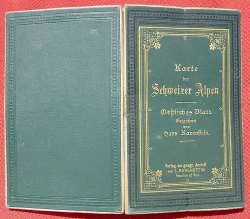 () 'Karte der Schweizer Alpen'. Oestliches Blatt. Ravenstein Frankfurt /M. 1897