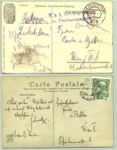 (1025737) 4 x Ansichtskarten Oesterreich um 1909-1917 # Militaer