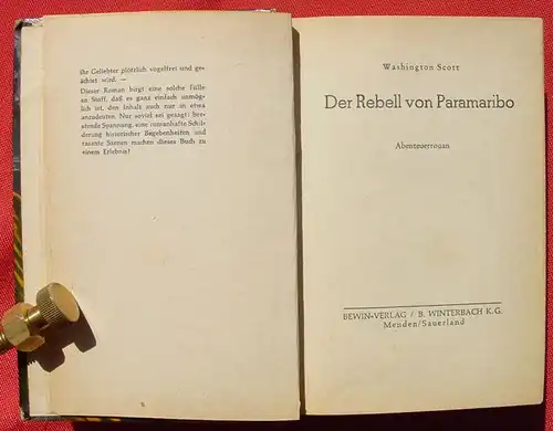 (1006208) Scott "Der Rebell von Paramaribo". Abenteuer. 256 S., Bewin-Verlag Winterbach, Menden