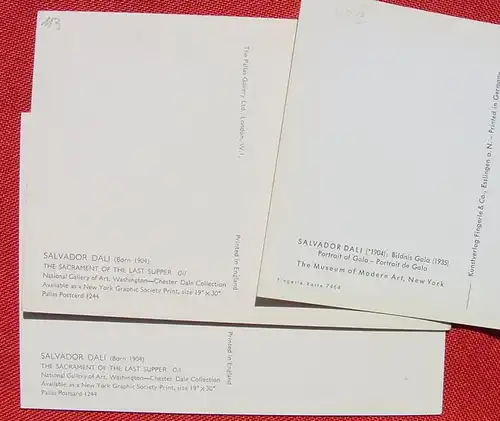 (1038667) 3 x Kunstkarten Salvador Dali. Postkarten. Ansichtskarten