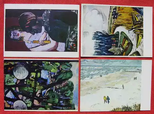 () 4 x Kunstkarten Max Beckmann. Postkarten. Ansichtskarten