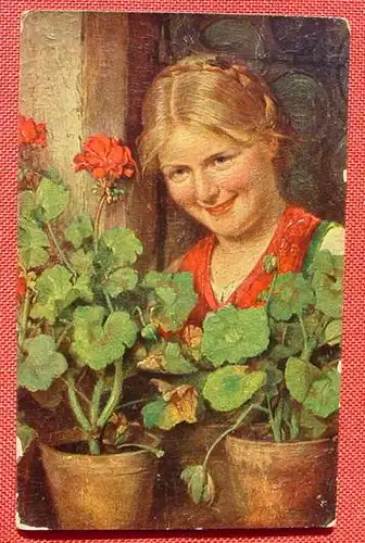 (1038701) Kuenstler-AK. Unter Blumen. Von Hugo Engel. Nr. 418. Degi-Gemaelde