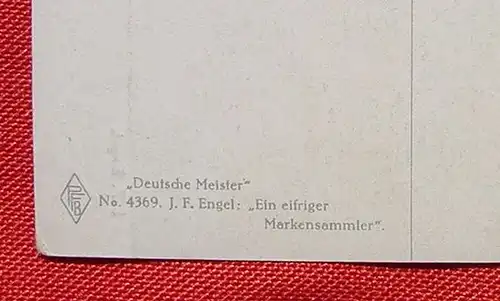 (1038702) Kuenstler-AK. J. F. Engel, Muenchen. Der eifrige Markensammler