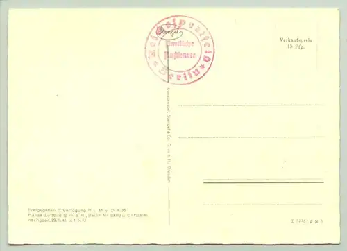(0360151) Amtliche Postkarte. Luftaufnahme Berlin-Reichssportfeld. Dresden um 1936. Verlag Stengel