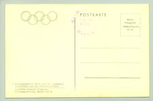 () Foto-Ansichtskarte. Amtliche Olympia-Postkarte Nr. 4 Reichssportfeld