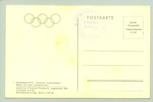 (0360189) Foto-Ansichtskarte. Amtliche Olympia-Postkarte Nr. 7 Reichssportfeld