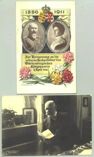 () 2 Ansichtskarten Koenig Wilhelm II. von Wuerttemberg. 1911