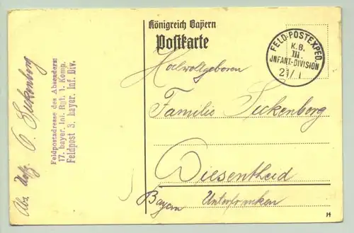 () 3 x Feldpostkarten 1915-1916