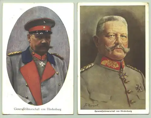 () 4 Ansichtskarten Generalfeldmarschall von Hindenburg. 1916-1917