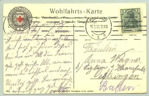 () Ansichtskarte. Wohlfahrts-Karte. Berlin. "Ludendorff" 1915 # 1. Weltkrieg