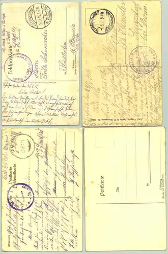(1025761) 4 x Postkarten. Militaer und Humor 1915-1917