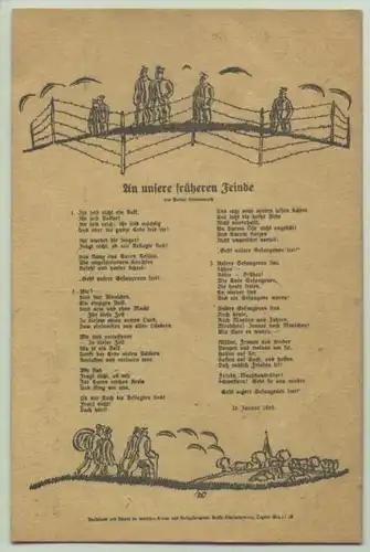 (1025770) Ansichtskarte 'An unsere frueheren Feinde'. Simmenroth, Januar 1919