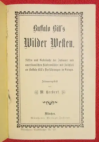 () KOPIE : "Buffalo Bill-s Wilder Westen" Heft Nr. 23 Muenchener Volksbuecher