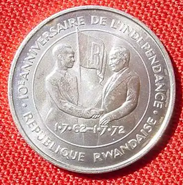 () Ruanda. 200 Francs 1972. Silbermuenze. FAO