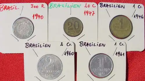 (1030621) Partie von 21 Muenzen aus Brasilien ab 1869, auch Silber