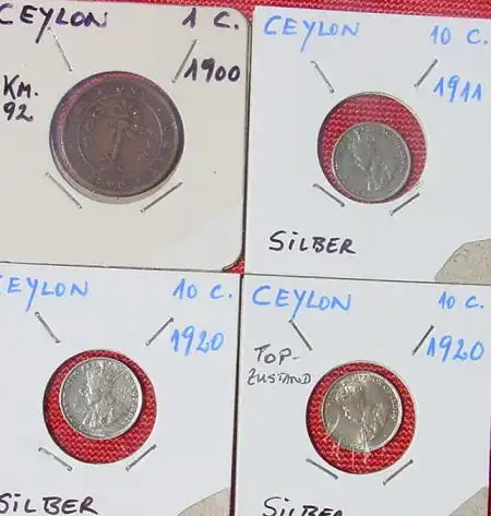 () 20 x Ceylon / Sri Lanka Muenzen ab 1910