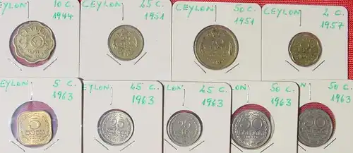 () 20 x Ceylon / Sri Lanka Muenzen ab 1910