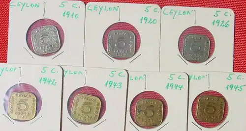 () 20 x Ceylon / Sri Lanka Muenzen ab 1910