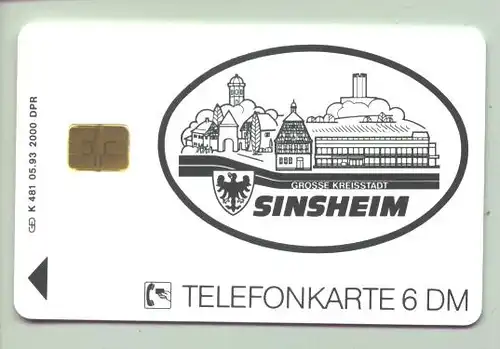 () Jubilaeums-Telefonkarte 1993 BSV Sinsheim. Briefmarkensammlerverein