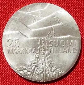 () Finnland. 25 Markka 1978. Lahti. Silbermuenze. KM 56