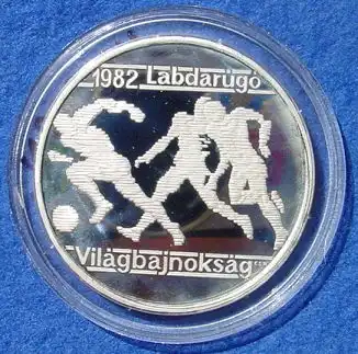 (1007728) Ungarn 500 Forint 1981. Silber-Gedenkmuenze. KM 625 (Fussball-WM / Abb. 3 Spieler)