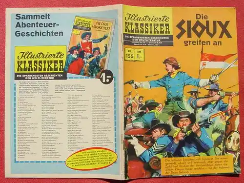 () Illustrierte Klassiker Nr. 155. Bilderheft / Comic. Bildschriften-Vlg. ab 1956. "Die Sioux greifen an". Z (2) 1. A