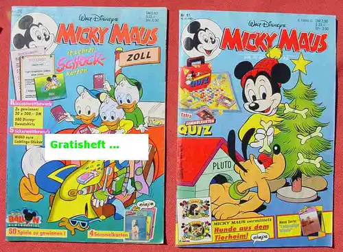 (1043548) Comic. Micky Maus Nr. 51 / 1993, komplett mit Beilagen. TOP Zustand. + Gratisheft