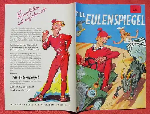 () Comic. Till Eulenspiegel Nr. 1, 60 Pfennig-Heft, Nachdruckheft, Pabel-Verlag, Rastatt, sehr guter Zustand