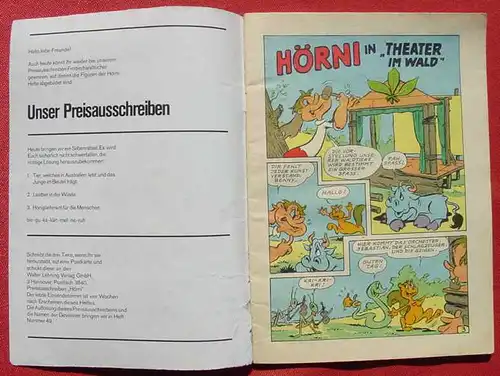 () Comic : HOERNI, Nr. 46. Lehning-Verlag (1963-65). Komplett mit Sammelmarke