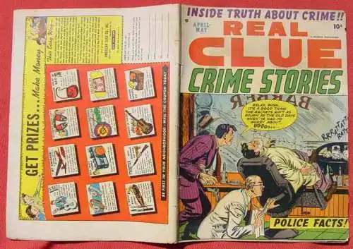 () Real Clue Crime Stories, April 1953 # Comic USA Hillman Periodicals Chicago  32 Seiten, Format ca. 19 x 26 cm. (Gebrauchsspuren, aber m. E. nicht zu stark)