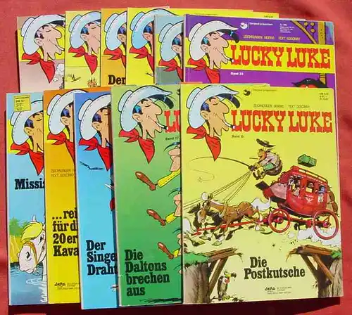 () Lucky Luke, 11 x große Comic-Alben, deutsche Ausgaben, siehe bitte Beschreibung u. Bilder