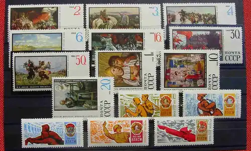 (1047603) Russland, 15 x postfrische Marken von 1968, siehe bitte Bild