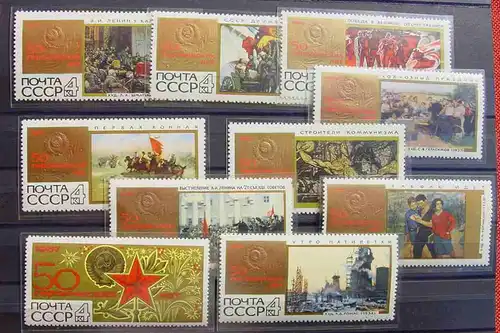 (1047604) Russland, 10 x postfrische Marken von 1967, siehe bitte Bild