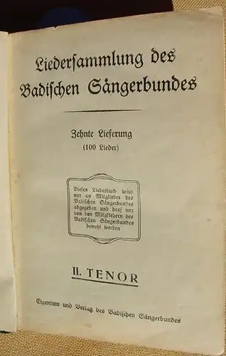 Liederbuch Bad. Saengerbund. 1926 ()