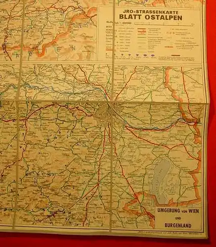 Alte JRO-Strassenkarte 125 x 87 cm ! ()
