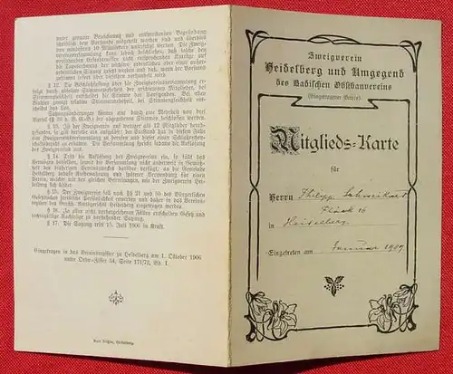 Mitgliedskarte. Obstbau. Heidelberg 1909 (0080892)