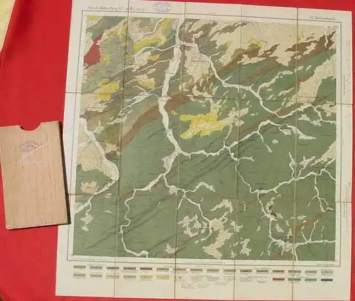 Landkarte auf Leinen. Kettenbach, um 1881 ? (0081851)