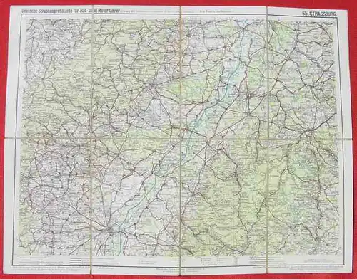 Alte Deutsche Strassenprofilkarte fuer Rad- u. Motorfahrer. Nr. 65. Strassburg ()