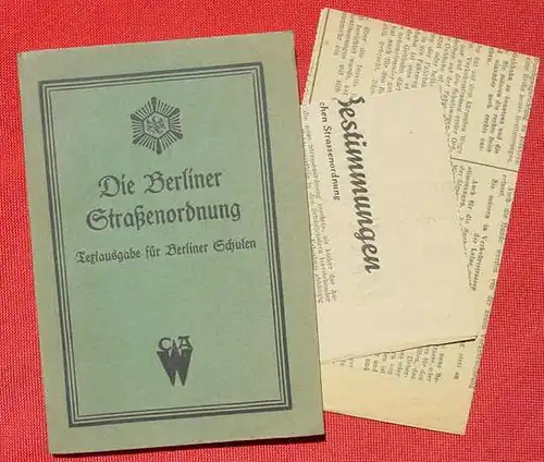 'Polizeiverordnung Strassen Berlins'. Textausgabe 1919 ()