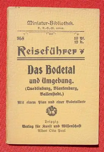 'Das Bodetal und Umgebung' Kl. Reisefuehrer, um 1910 ? (0082333)