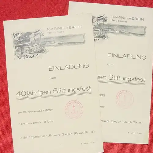 4 x 40-jaehr. Stiftungsfest Marine-Verein Heidelberg, 1932 ()