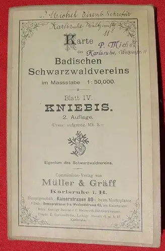 Landkarte. Badischer Schwarzwald. 'Kniebis' 1907 (0082415)