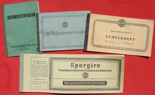 Bezirkssparkasse Bruchsal. Sparbuch, Scheckheft. 1943-1955 ()