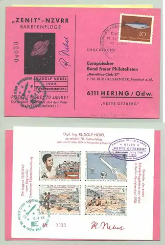 (1008872) Offizielle, nummerierte Gedenkkarte : Zenit - NZVRR Raketenflug 1964